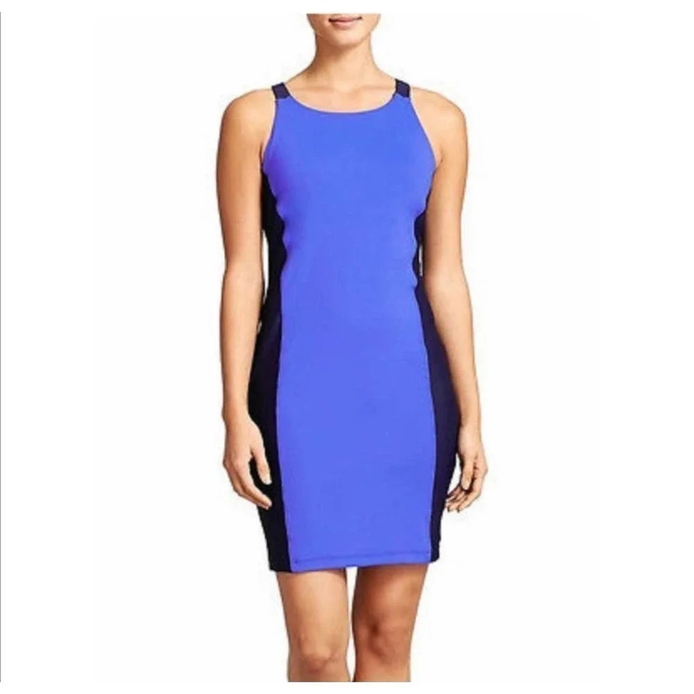 Athleta Women's Colorblock Swim Dress Caspian Blue Size Medium